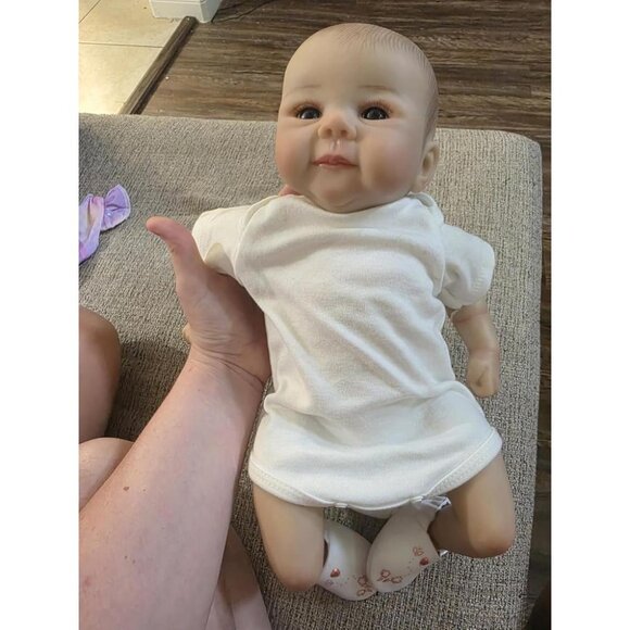 🆕18 Inch Realistic Cloth Body With Vinyl Limbs Baby Doll with Accessories - Picture 7 of 16